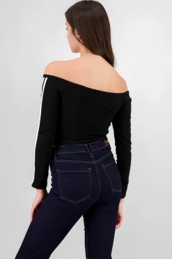 Shasa Off Shoulder Ribbed Top