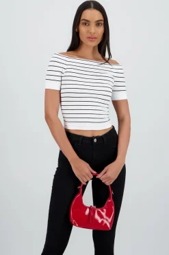 Shasa Off Shoulder Striped Top