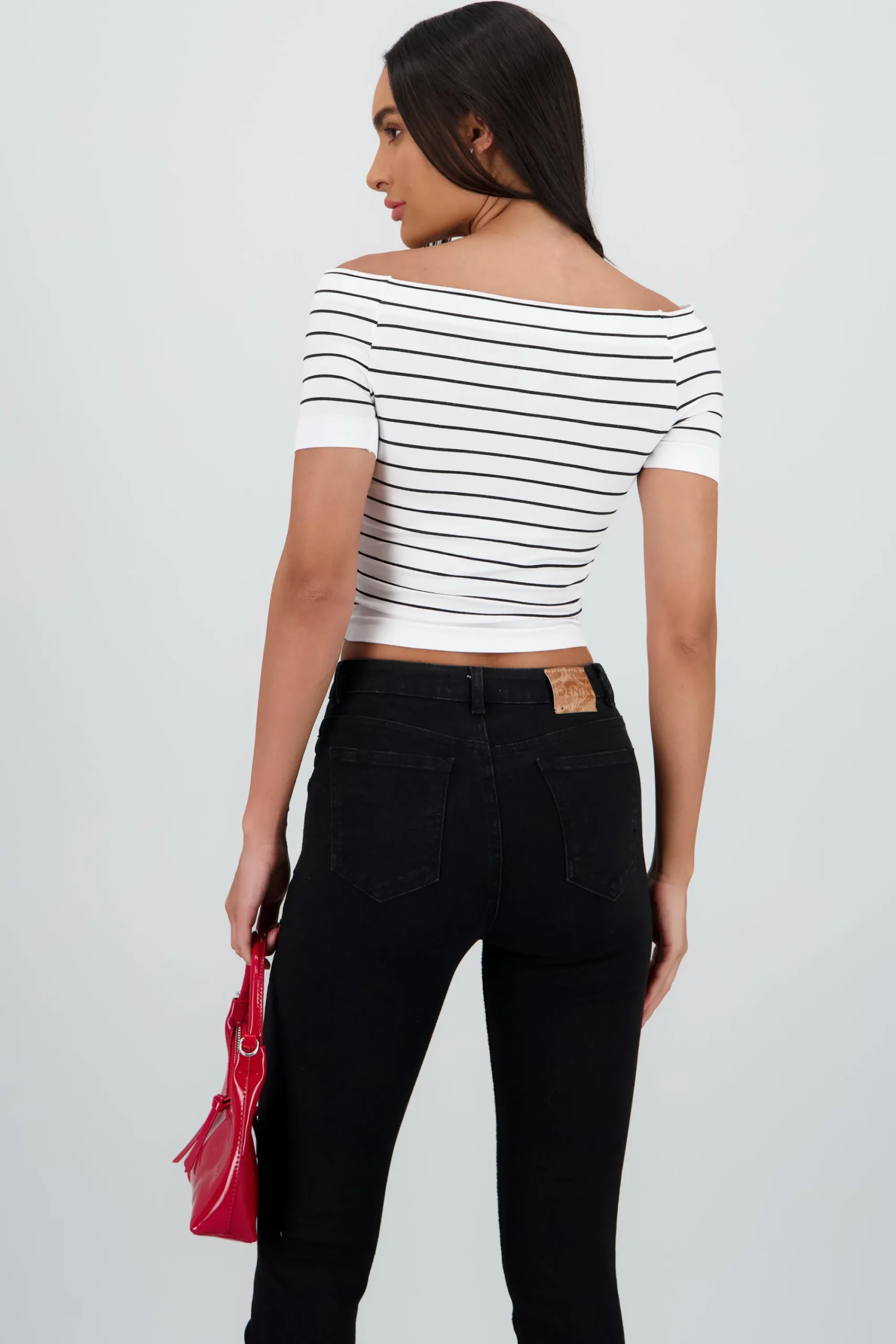 Shasa Off Shoulder Striped Top