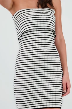 Shasa Off Shoulder Textured Mini Dress