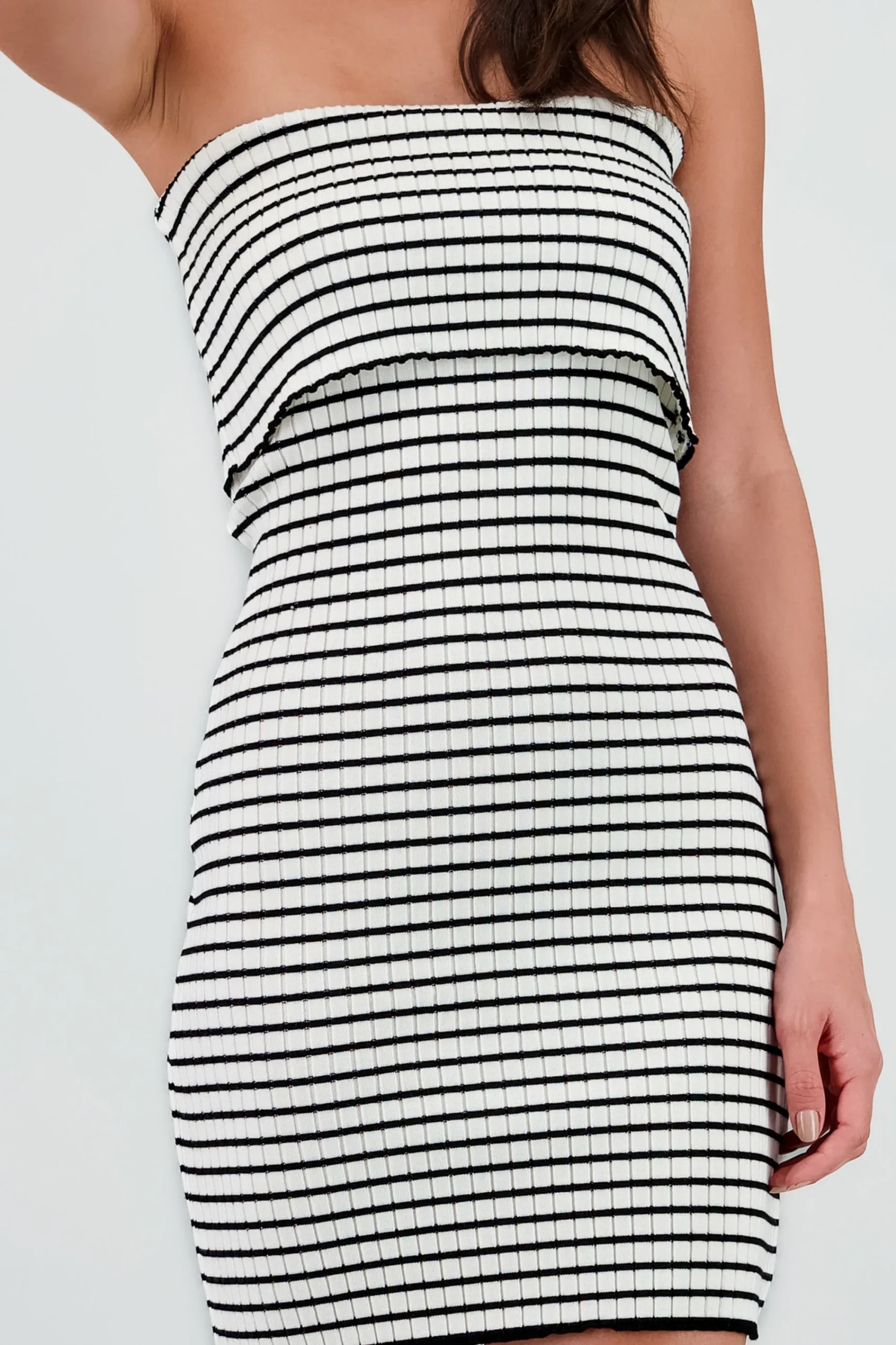 Shasa Off Shoulder Textured Mini Dress