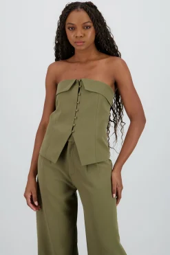 Shasa Off Shoulder Top with Buttons