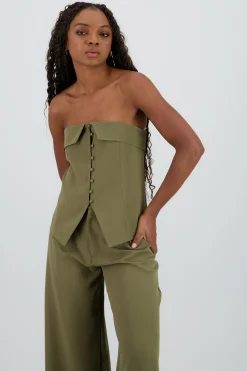 Shasa Off Shoulder Top with Buttons