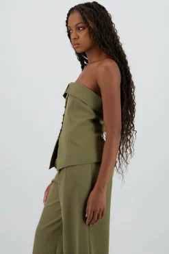 Shasa Off Shoulder Top with Buttons