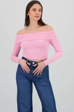 Shasa Off The Shoulder Ribbed Top
