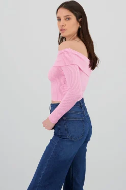 Shasa Off The Shoulder Ribbed Top