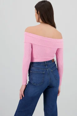 Shasa Off The Shoulder Ribbed Top
