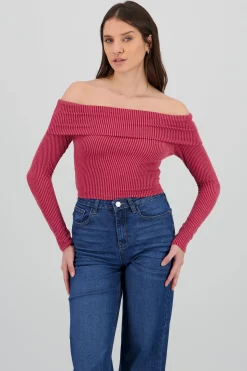 Shasa Off The Shoulder Ribbed Top