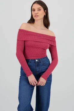 Shasa Off The Shoulder Ribbed Top