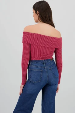 Shasa Off The Shoulder Ribbed Top