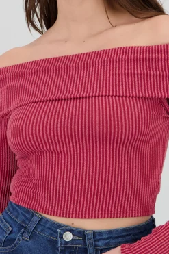Shasa Off The Shoulder Ribbed Top