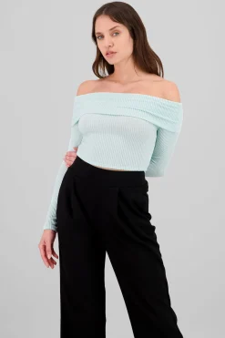 Shasa Off The Shoulder Ribbed Top
