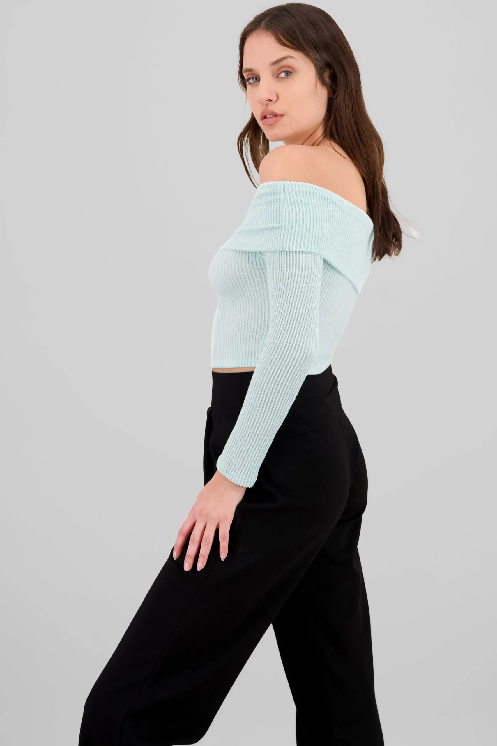Shasa Off The Shoulder Ribbed Top