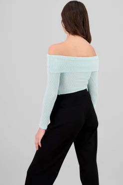 Shasa Off The Shoulder Ribbed Top