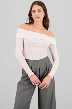 Shasa Off The Shoulder Ribbed Top
