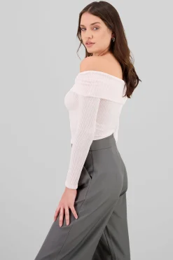 Shasa Off The Shoulder Ribbed Top