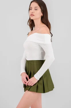 Shasa Off The Shoulder Ribbed Top