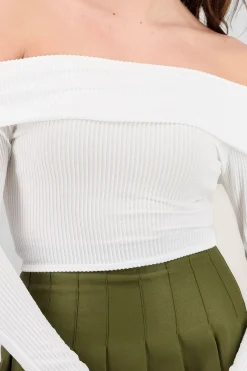 Shasa Off The Shoulder Ribbed Top