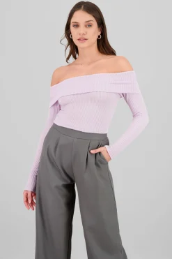 Shasa Off The Shoulder Ribbed Top
