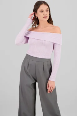 Shasa Off The Shoulder Ribbed Top
