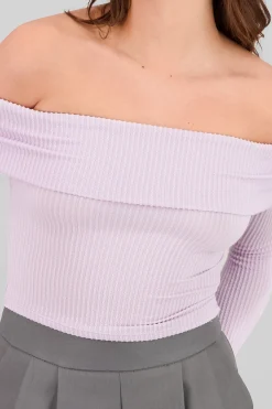 Shasa Off The Shoulder Ribbed Top