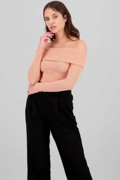Shasa Off The Shoulder Ribbed Top