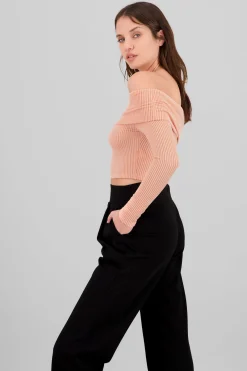 Shasa Off The Shoulder Ribbed Top