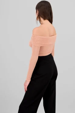 Shasa Off The Shoulder Ribbed Top
