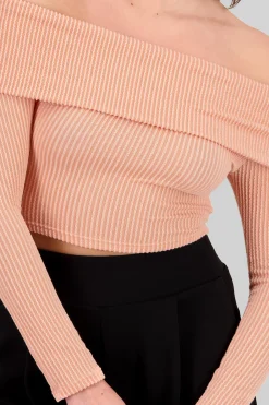 Shasa Off The Shoulder Ribbed Top