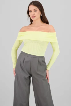 Shasa Off The Shoulder Ribbed Top