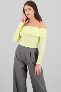 Shasa Off The Shoulder Ribbed Top