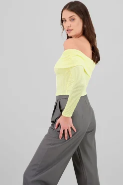 Shasa Off The Shoulder Ribbed Top