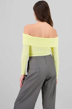 Shasa Off The Shoulder Ribbed Top