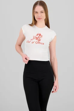 Shasa Office Kitty Print T Shirt