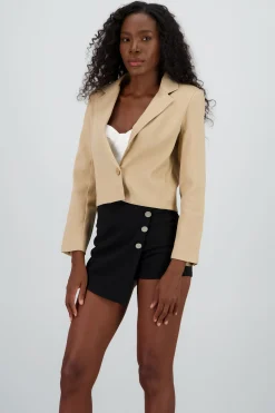 Shasa One Button Cropped Blazer