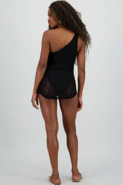 Shasa One Shoulder Mesh Swimsuit