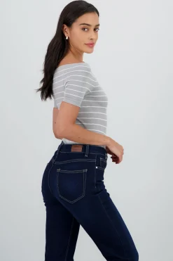 Shasa One Shoulder Striped Bodysuit