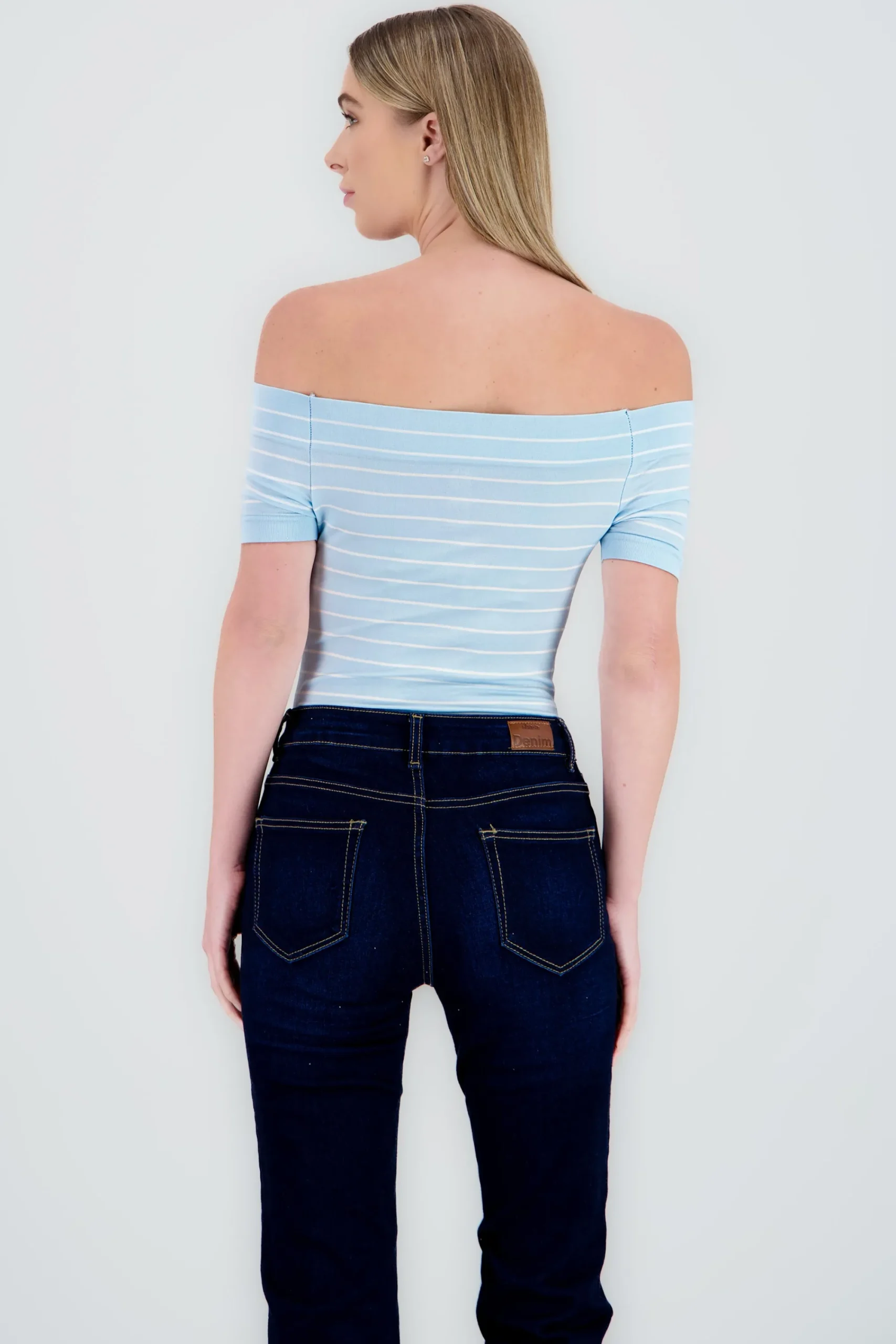 Shasa One Shoulder Striped Bodysuit