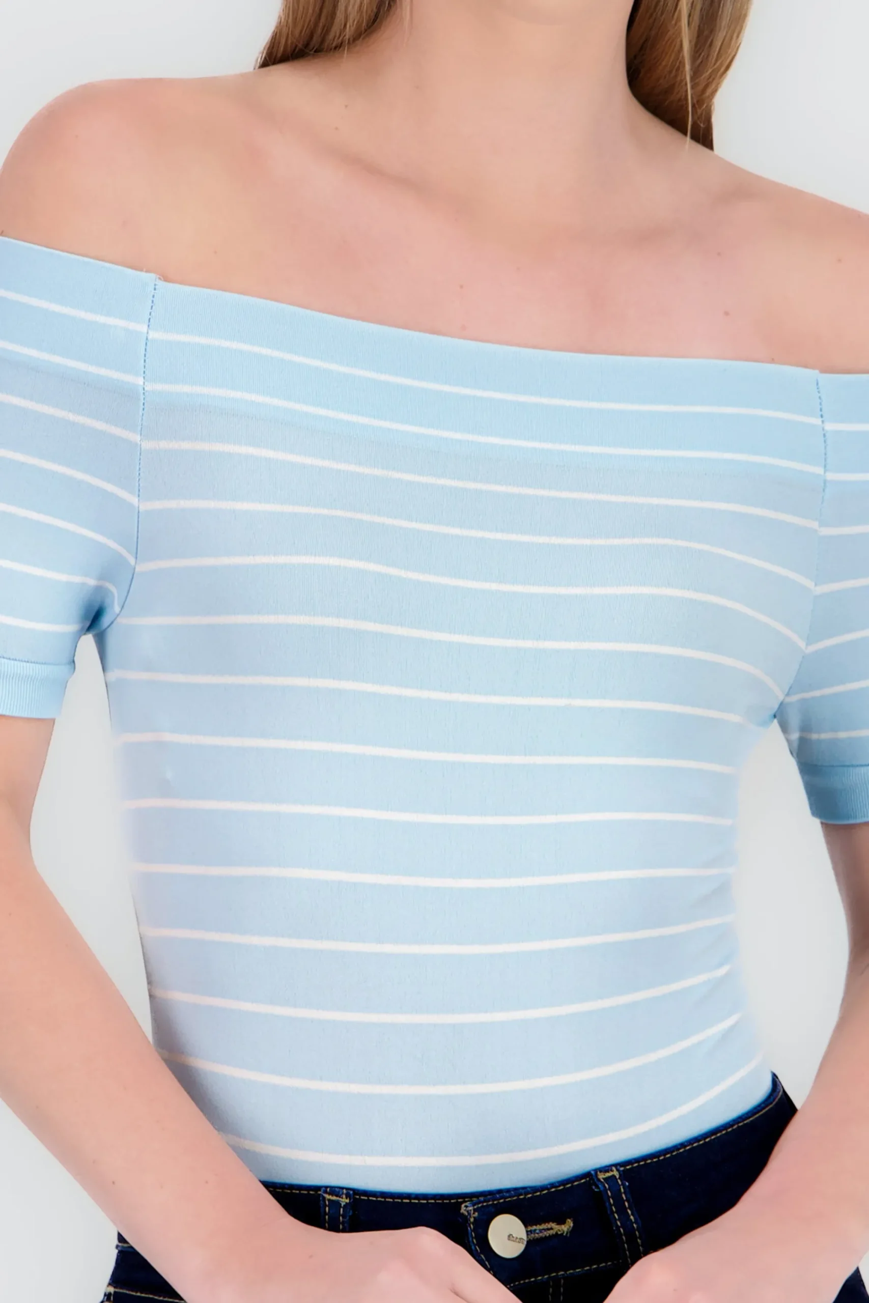 Shasa One Shoulder Striped Bodysuit