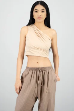 Shasa One-Shoulder Draped Top