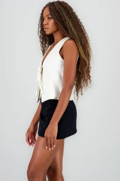 Shasa Open Back Bow Vest