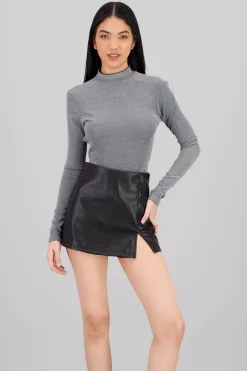 Shasa Open Back Long Sleeve Lurex Bodysuit