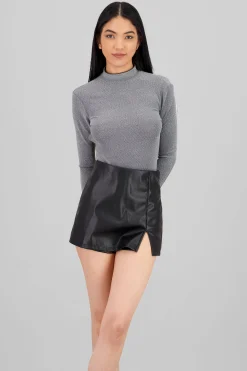 Shasa Open Back Long Sleeve Lurex Bodysuit