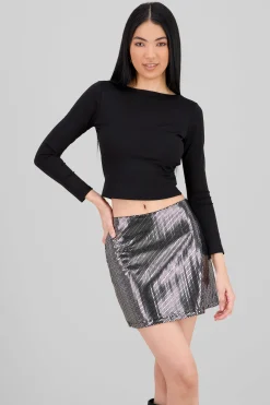 Shasa Open Back Long Sleeve Top