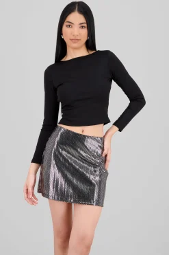 Shasa Open Back Long Sleeve Top