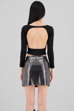 Shasa Open Back Long Sleeve Top