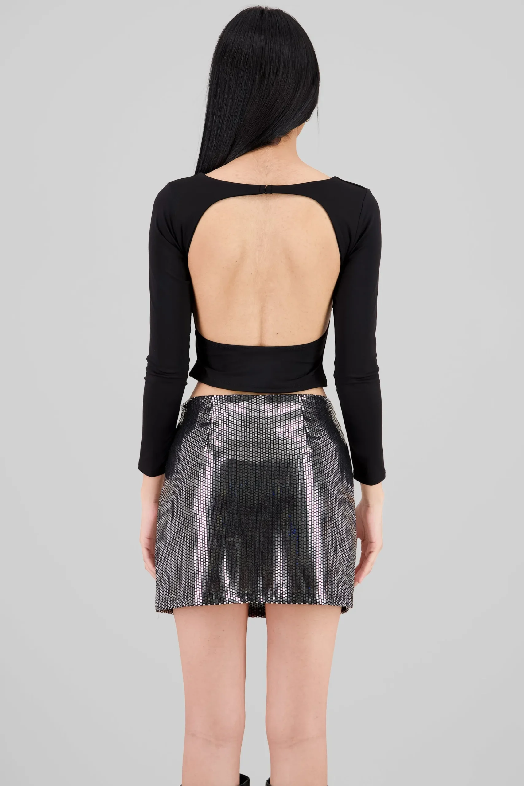 Shasa Open Back Long Sleeve Top