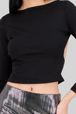 Shasa Open Back Long Sleeve Top
