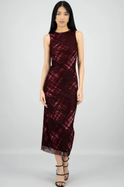 Shasa Open Back Mesh Maxi Dress