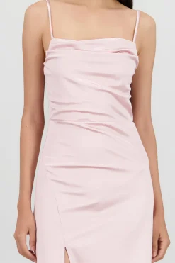 Shasa Open Back Satin Maxi Dress